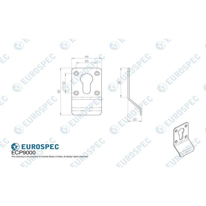 Eurospec - Cylinder Pull Euro profile - Satin Anodised Aluminium - ECP9000SAA - Choice Handles