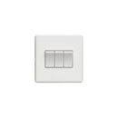 Eurolite Concealed 3mm 3 Gang Switch - Matt White - ECW3SWW - Choice Handles