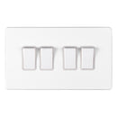 Eurolite Concealed 3mm 4 Gang Switch - Matt White - ECW4SWW - Choice Handles