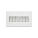 Eurolite Concealed 3mm 6 Gang Switch - Matt White - ECW6SWW - Choice Handles