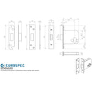 Eurospec - Euro Profile Deadlock 76mm - PVD - EDS5030PVD - Choice Handles
