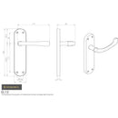 Manital - Ibra Lever on Latch Backplate - Satin Chrome - EL12SC - Choice Handles