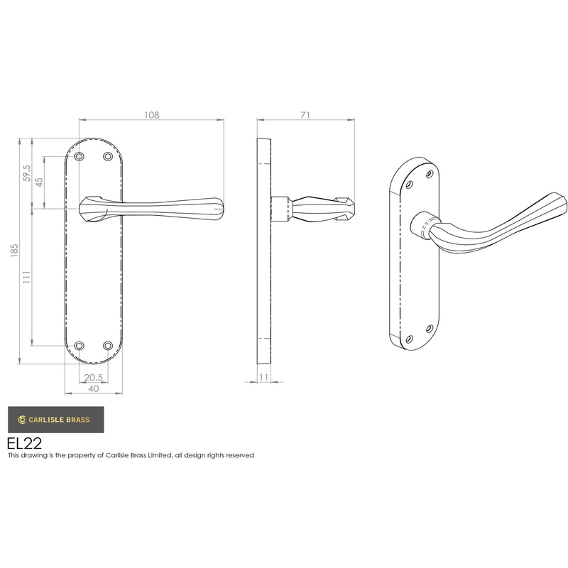Manital - Astro Lever on Latch Backplate - Polished Chrome - EL22CP - Choice Handles