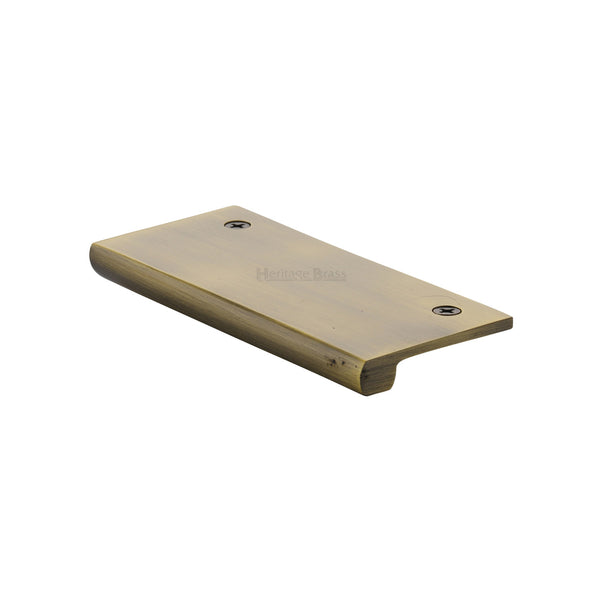 Heritage Brass EPT Edge Pull Cabinet Handle 100mm Antique Brass finish
 - EPT100-38-AT