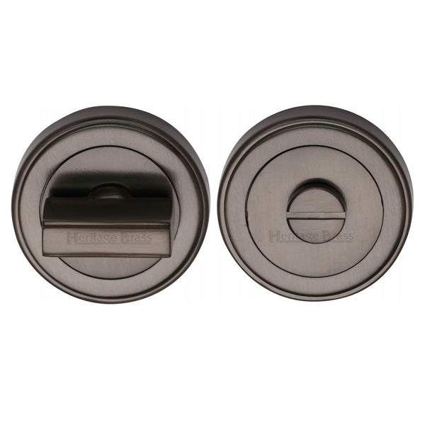 Heritage Brass Round Turn &amp; Release Cylinder Escutcheon with stepped edge Matt Bronze finish
 - ERD7030-MB - Choice Handles