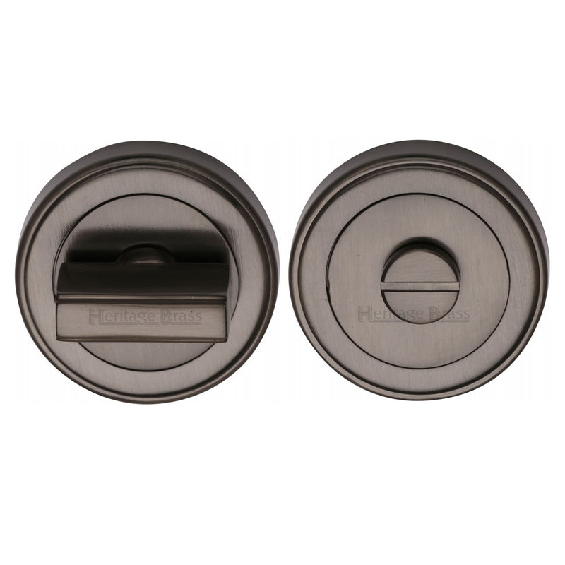Heritage Brass Round Turn &amp; Release Cylinder Escutcheon with stepped edge Matt Bronze finish
 - ERD7030-MB - Choice Handles