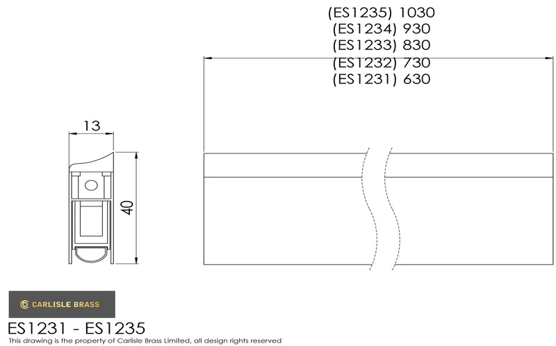 Eurospec - Surface 37 DB Range 730mm. - Satin Anodised Aluminium - ES1232