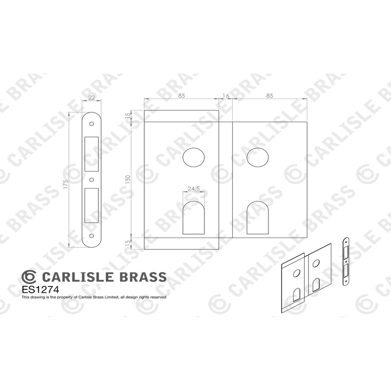 Eurospec - Universal Din Lock Fire Kit C/W Strike Plate S/A Fd30/60 - ES1274