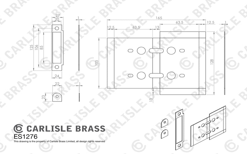 Eurospec - Residential Bathroom/Sashlock Fire Kit C/W Strike Plate S/A Fd30/60  - ES1276