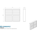 Eurospec - Intumescent Air Transfer Grille 300mm X 300mm - Silver - ES402 - Choice Handles