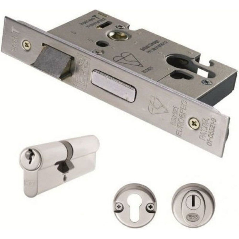 Eurospec - Easi T Euro Profile BS Cylinder Sashlock 64mm - Satin Stainless Steel - ESB5025SSS - Choice Handles