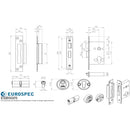 Eurospec - Easi T Euro Profile BS Cylinder Sashlock 64mm - Satin Stainless Steel - ESB5025SSS - Choice Handles