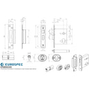 Eurospec - Easi T Euro Profile BS Cylinder Sashlock 76mm - Satin Stainless Steel - ESB5030SSS - Choice Handles