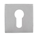 Eclipse - Precision Square Euro Profile Escutcheon -  Satin Stainless Steel -  34578 - Choice Handles