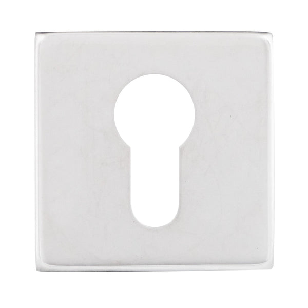 Eclipse - Precision Square Euro Profile Escutcheon -  Polished Stainless Steel -  34581 - Choice Handles