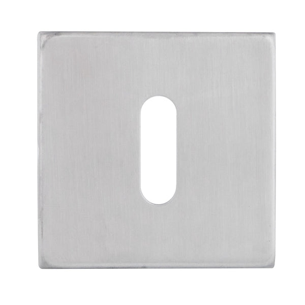 Eclipse - Precision Square Std Keyway Escutcheon -  Satin Stainless Steel -  34577 - Choice Handles