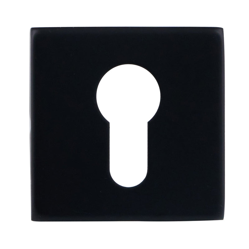 Eclipse - Precision Square Euro Profile Escutcheon -  Matt Balck -  34914 - Choice Handles