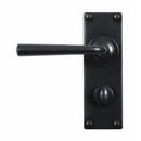 Stonebridge - Padstow Armor Coat ® Flat Black Lever Handle on Backplate (Bathroom - Left Hand) - FB004LH - Choice Handles