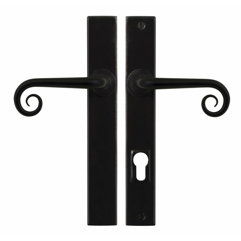 Stonebridge - Curl Armor Coat ® Flat Black Multipoint Handle (Patio - Unsprung - Left Hand) - FB1074LH - Choice Handles