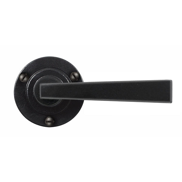 Stonebridge - Arundel Armor Coat ® Flat Black Lever Handle on Round Rose - FB1120 - Choice Handles