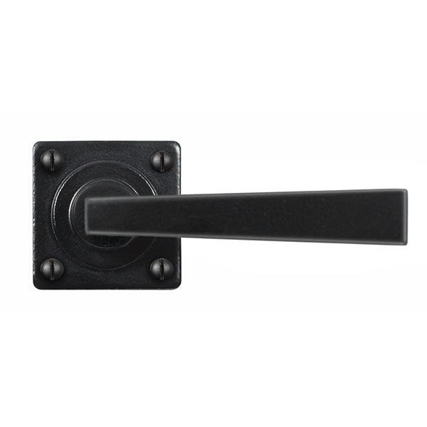 Stonebridge - Arundel Armor Coat ® Flat Black Lever Handle on Square Rose - FB1121 - Choice Handles