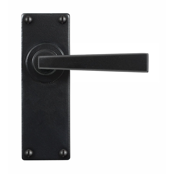 Stonebridge - Arundel Armor Coat ® Flat Black Lever Handle on Backplate (Latch/Passage) - FB1122 - Choice Handles