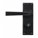 Stonebridge - Arundel Armor Coat ® Flat Black Lever Handle on Backplate (Bathroom - Left Hand) - FB1123LH - Choice Handles