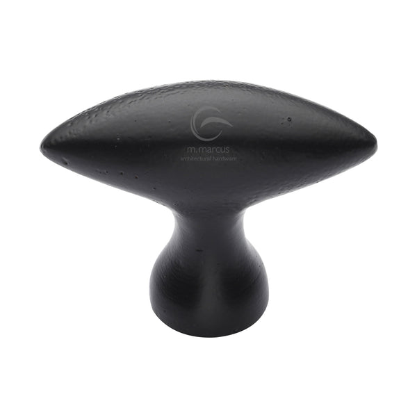 Matt Black Rustic Iron Cabinet Knob Elliptic Design 50mm - FB112 50 - Choice Handles