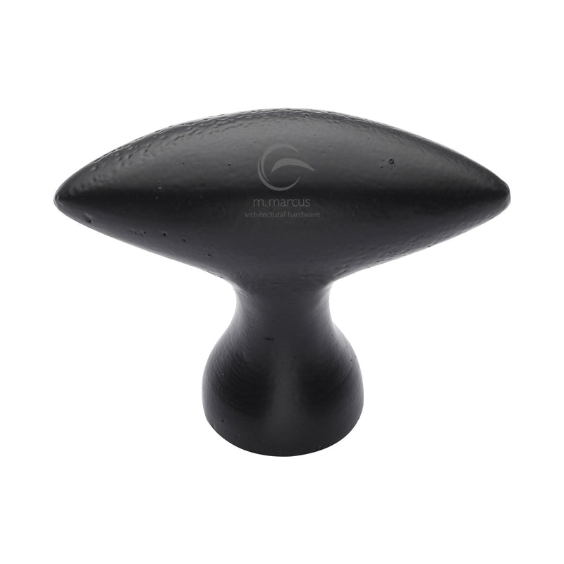 Matt Black Rustic Iron Cabinet Knob Elliptic Design 50mm - FB112 50 - Choice Handles
