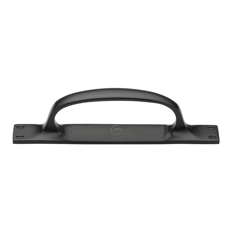 Matt Black Rustic Iron Cabinet Pull Handle On Plate 228mm - FB1142 228 - Choice Handles