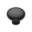 Matt Black Rustic Iron Cabinet Knob Round Design 32mm - FB117 32 - Choice Handles