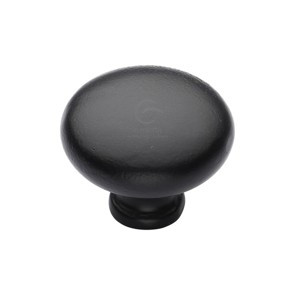 Matt Black Rustic Iron Cabinet Knob Round Design 32mm - FB117 32 - Choice Handles