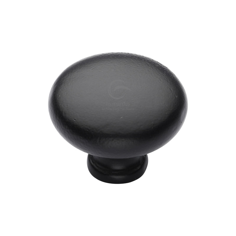Matt Black Rustic Iron Cabinet Knob Round Design 32mm - FB117 32 - Choice Handles
