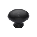 Matt Black Rustic Iron Cabinet Knob Oval Design 32mm - FB118 32 - Choice Handles