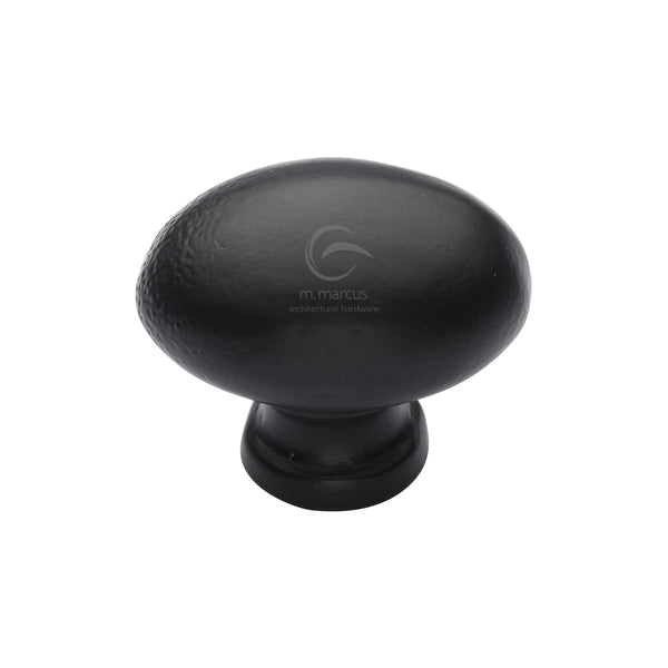 Matt Black Rustic Iron Cabinet Knob Oval Design 32mm - FB118 32 - Choice Handles
