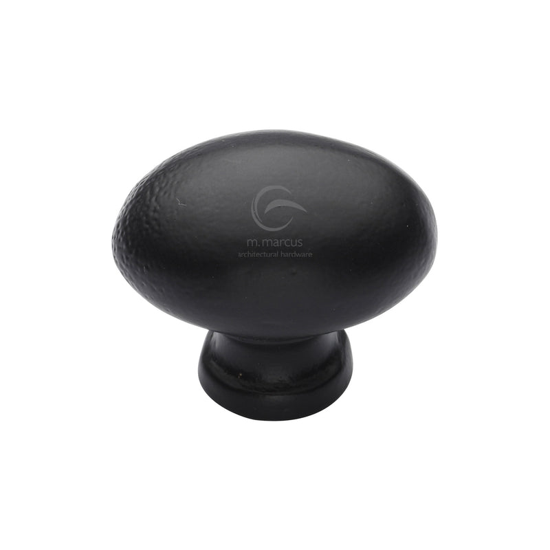 Matt Black Rustic Iron Cabinet Knob Oval Design 32mm - FB118 32 - Choice Handles