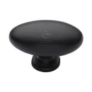Matt Black Rustic Iron Cabinet Knob Oval Design 50mm - FB118 50 - Choice Handles