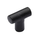 Matt Black Rustic Iron Cabinet Knob T Shaped Design 35mm - FB2234 - Choice Handles