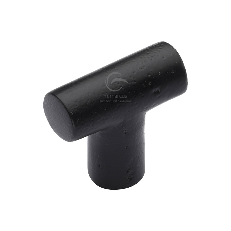 Matt Black Rustic Iron Cabinet Knob T Shaped Design 35mm - FB2234 - Choice Handles