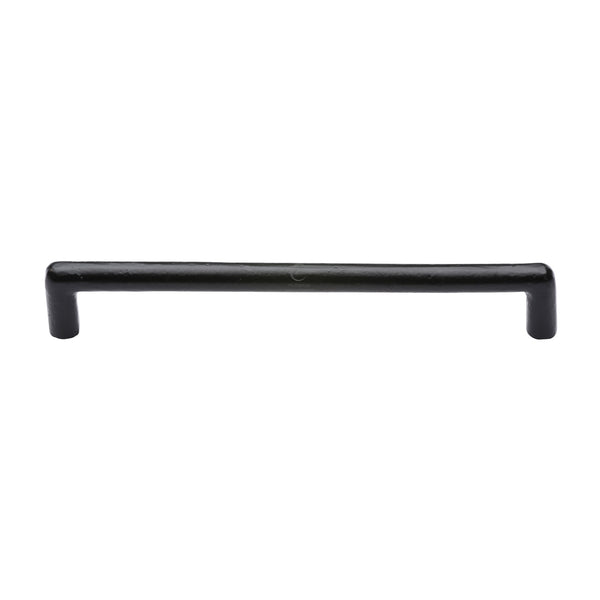 Matt Black Rustic Iron Cabinet Pull Round Design 192mm CTC - FB331 192 - Choice Handles