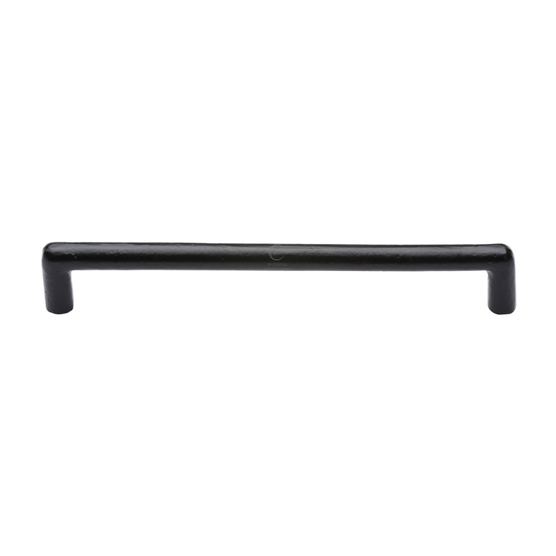 Matt Black Rustic Iron Cabinet Pull Round Design 192mm CTC - FB331 192 - Choice Handles