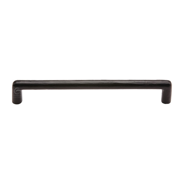 Matt Black Rustic Iron Cabinet Pull Round Design 203mm CTC
 - FB331 203 - Choice Handles