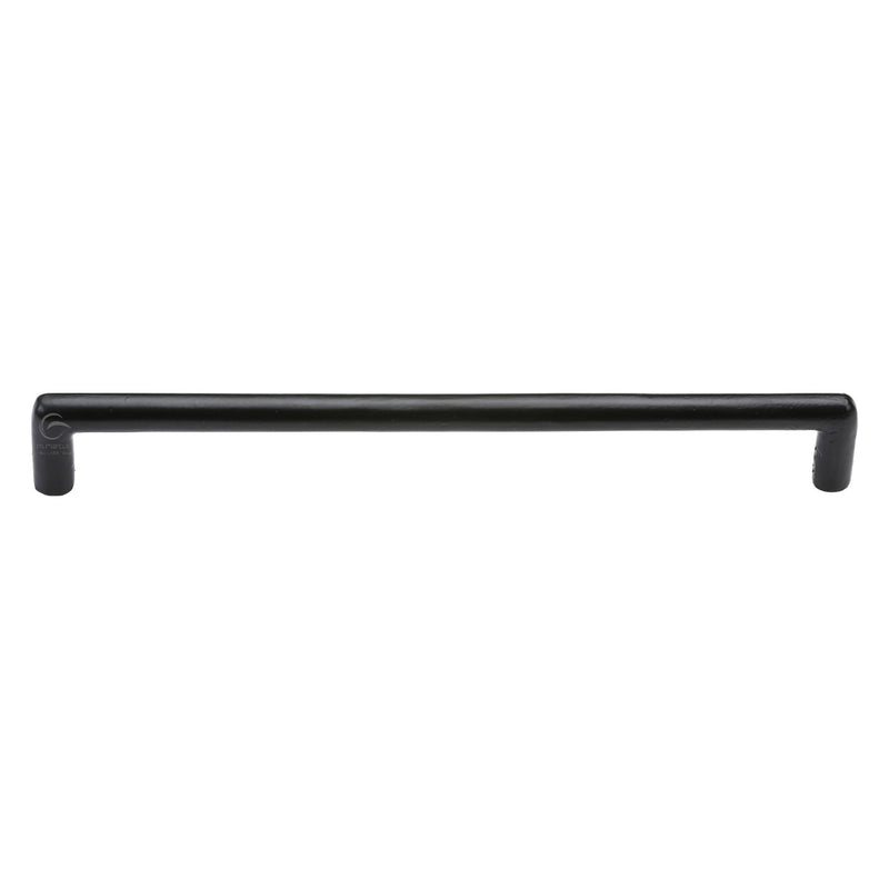 Matt Black Rustic Iron Cabinet Pull Round Design 254mm CTC
 - FB331 254 - Choice Handles