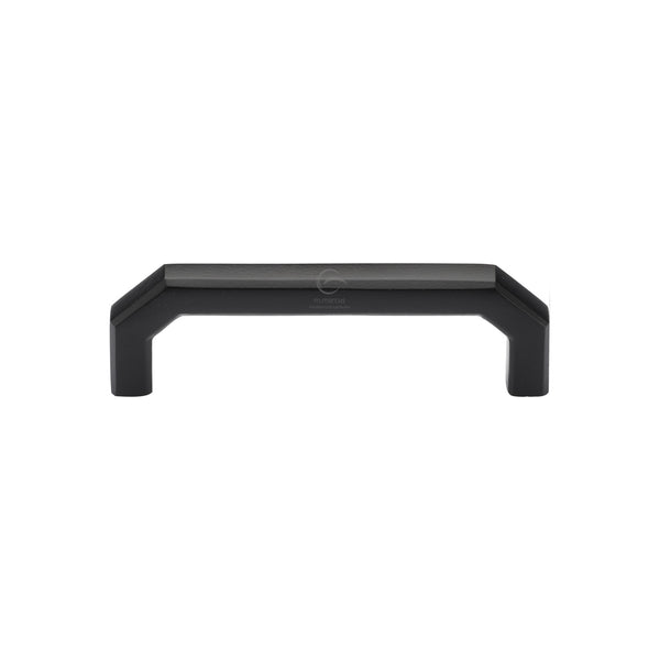 Matt Black Rustic Iron Cabinet Pull Angular Design 96mm CTC - FB3465 96 - Choice Handles