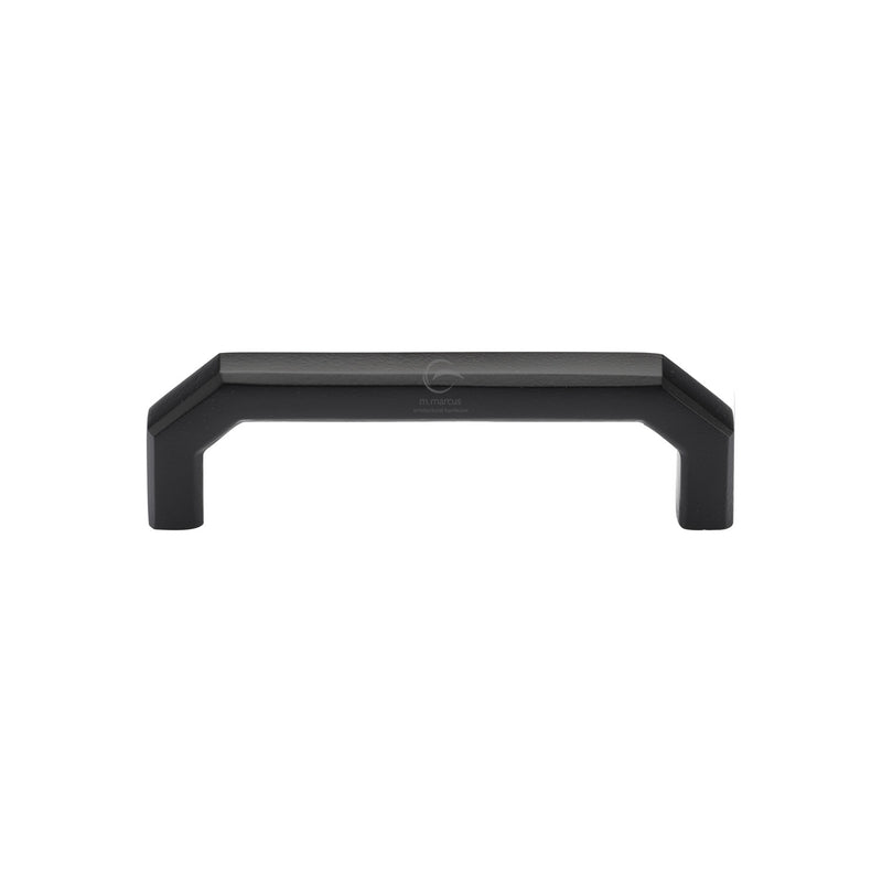 Matt Black Rustic Iron Cabinet Pull Angular Design 96mm CTC - FB3465 96 - Choice Handles