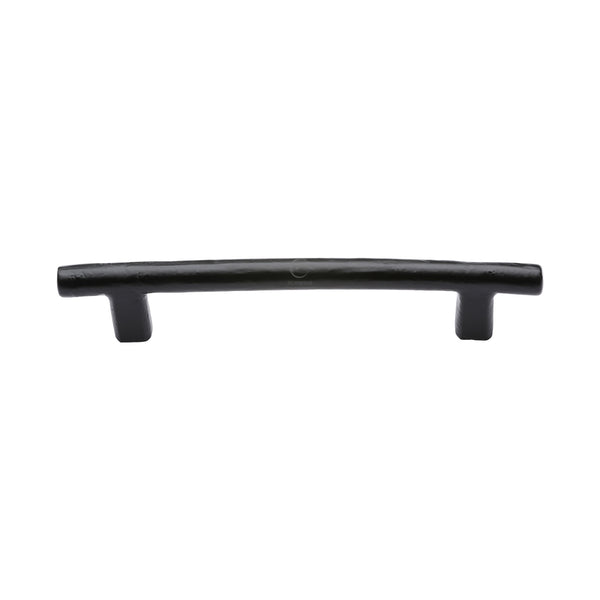 Matt Black Rustic Iron Cabinet Pull Round Bar Design 160mm CTC - FB361 160 - Choice Handles