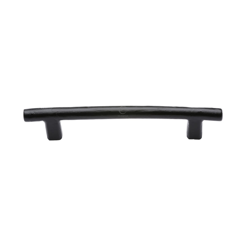 Matt Black Rustic Iron Cabinet Pull Round Bar Design 160mm CTC - FB361 160 - Choice Handles