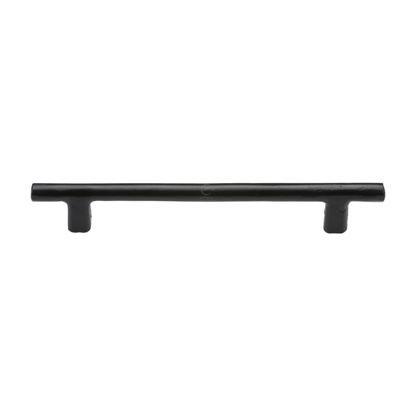 Matt Black Rustic Iron Cabinet Pull Round Bar Design 192mm CTC - FB361 192 - Choice Handles
