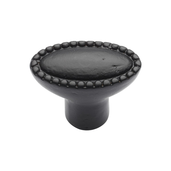 Matt Black Rustic Iron Cabinet Knob Opal Design 38mm - FB3621 - Choice Handles