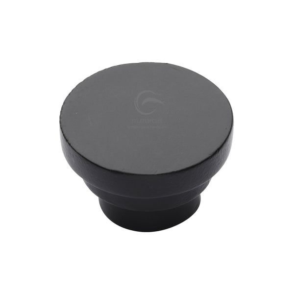Matt Black Rustic Iron Cabinet Knob Round Stepped Design 32mm - FB3624 32 - Choice Handles